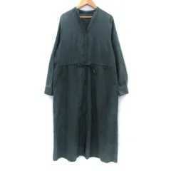 アーバンリサーチ URBAN RESEARCH ITEMS ワンピース マキシ丈 ロング丈 長袖 スリットネック F モスグリーン /SM1