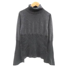 ハレ HARE ニット カットソー タートルネック 長袖 フレアスリーブ ラメ F グレー /HO1
