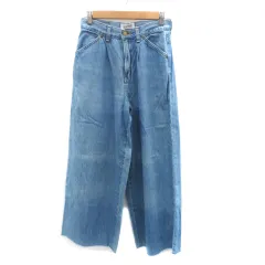 リー LEE × フォードミルズ FORDMILLS デニムパンツ ジーンズ ワイドパンツ アンクル丈 カットアウト ハイウエスト S 水色 ライトブルー /HO15