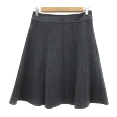 エムケー ミッシェルクラン MK MICHEL KLEIN フレアスカート ひざ丈 無地 40 L グレー /YS7