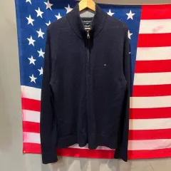 タミーヒルフィガー ネイビー ジップアップ カーディガン