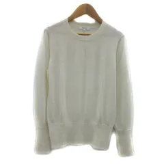 プラステ PLST ニット カットソー 長袖 ラウンドネック 無地 シルク混 M オフホワイト /YS30