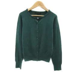 マーキュリーデュオ MERCURYDUO ニットカーディガン ミドル丈 ラウンドネック 無地 アンゴラ混 F 緑 グリーン /YS31