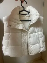 白 ショート ダウン ベスト