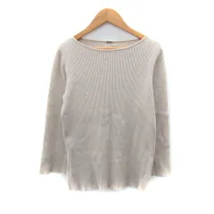 ミラオーウェン Mila Owen リブニット カットソー 長袖 ラウンドネック 無地 0 S ベージュ /SY27