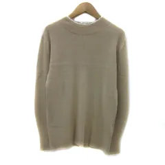 シップス SHIPS any リブニット カットソー 長袖 ラウンドネック 無地 ウール混 F ベージュ 白 ホワイト /YS14