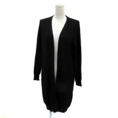 エージーバイアクアガール AG by aquagirl ニットカーディガン ロング丈 前開き 無地 M 黒 ブラック /YS1