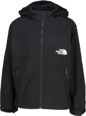 ザ・ノース・フェイス THE NORTH FACE アウトドア コンパクトジャケット 子ども服 ウィンドブレーカー アウター 上着 軽い はっ水 シンプル フード 取り外し可能 普段使い 外遊び キャンプ 記名ラベル  NPJ22510 K ブラック