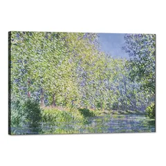 【新品】 クロード・モネ 絵画 油絵 複製画 緑の風景画 アートパネル 絵画 インテリア 壁掛け 玄関 絵 開運 木枠付きの完成品 (30x40cm) 1