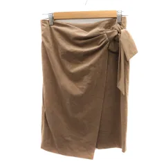 スピック&スパン Spick&Span タイトスカート ひざ丈 ウエストリボン スエード調 38 M ベージュ /YK11