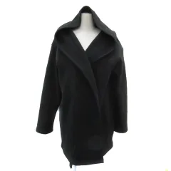 アーバンリサーチ URBAN RESEARCH ITEMS コーディガン コート カーディガン ロング丈 前開き フード付き 裏起毛 38 M 黒 ブラック /YS11