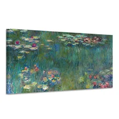 【新品】 ポスター モネ 睡蓮 油絵 アートパネル 複製画 大型 絵画 アートフレーム お風呂 大きな絵画 風水 玄関 木枠付きの完成品 (40x80cm x1Pcs) 0