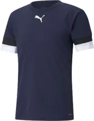 プーマ PUMA サッカー TEAMRISE ゲームシャツ メンズ 男性 フットサル Tシャツ 半袖 トップス ウェア ドライ 吸水速乾 トレーニング 練習 クラブ 部活 試合 着替え  705141 06 PEACOAT-PUMABLACK