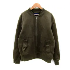 アーバンリサーチ URBAN RESEARCH ITEMS ブルゾンジャケット ミドル丈 無地 スエード調 ジップアップ M カーキ /SY8