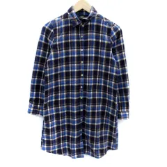 アーバンリサーチ ドアーズ URBAN RESEARCH DOORS シャツワンピース ひざ丈 長袖 チェック柄 F マルチカラー 青 ブルー /SM12
