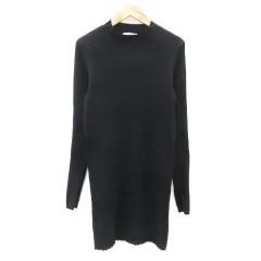 スライ SLY ニットワンピース ミニ丈 長袖 ハイネック 1 ブラック 黒 /YM22