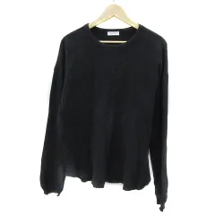 B&Y ユナイテッドアローズ BEAUTY&YOUTH ビューティー&ユース Tシャツ カットソー 長袖 ラウンドネック ワッフル L 黒 ブラック /YS29