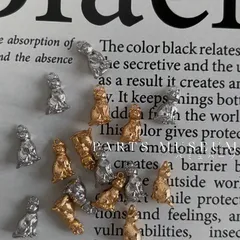 【1個¥175】パミュパーツ♡高品質チャーム/ペンダント/アンティーク調ヘアライン仕上げ猫ちゃん/ねこ