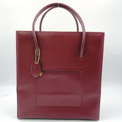 Cartier マストライン レザー レザー ボルドー トートバッグ ゴールド
