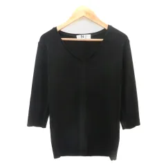 N.Natural Beauty Basic N.ナチュラルビューティーベーシック ニット カットソー 七分袖 M 黒 ブラック /YK21