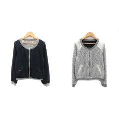 ルゥデルゥ Rew de Rew ブルゾンジャケット ミドル丈 リバーシブル 38 M 紺 ネイビー /YK18