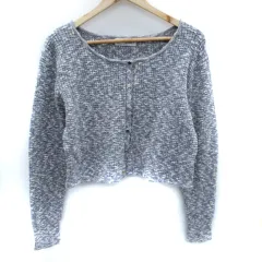 ティーナジョジュン TINA:JOJUN ニットカーディガン 長袖 ラウンドネック M 青 ブルー /SM15