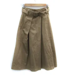グリーンレーベルリラクシング ユナイテッドアローズ green label relaxing フレアスカート ロング丈 ベルト付き 36 S ベージュ /SM14