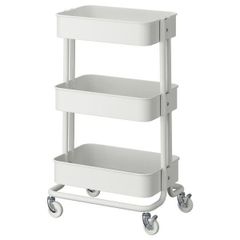 廃盤品】 IKEA アルゴート 天板あり ラック3段 キャスター付き