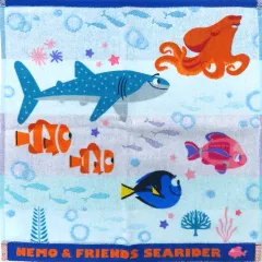 【中古】タオル・手ぬぐい ニモ＆フレンズ・シーライダーデザイン ウォッシュタオル 「ファインディング・ニモ」 東京ディズニーシー限定