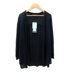 リフレクト Reflect カーディガン ミドル丈 前開き 無地 M 紺 ネイビー /SY22