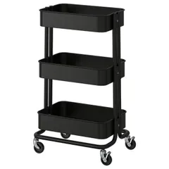 新品 IKEA RASKOG ロースコグ ワゴン ブラック 大（60586786） 35x45x77 cmのサムネイル