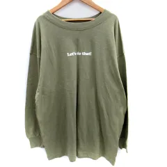 サマンサモスモス SM2 Tシャツ カットソー 長袖 ラウンドネック プリント F 緑 グリーン /SM19