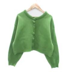 アルシーヴ archives カーディガン ラウンドネック ショート丈 無地 F 緑 グリーン /HO10