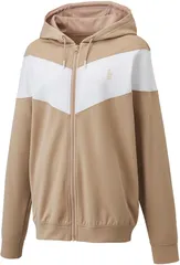 ゴーセン GOSEN テニス 裏起毛ストレッチジップアップパーカー レディース ウォームアップニットジャケット 上着 アウター 裏起毛 羽織 部活 チーム ストレッチ 保温  W2441 61 ベージュ