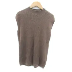 センスオブプレイス バイ アーバンリサーチ Sense of Place by Urban Research ニット カットソー リブ ボトルネック ノースリーブ F 茶色 ブラウン /HO27