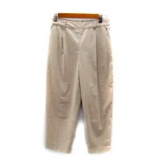 ルクールブラン le.coeur blanc スラックスパンツ ワイドテーパードパンツ アンクル丈 無地 38 M ベージュ /SY30