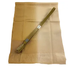 【美品】 和装セット 優品 帯締め帯揚げ2点セット 地紋 ぼかし 山吹茶色 正絹 和装小物  【中古】