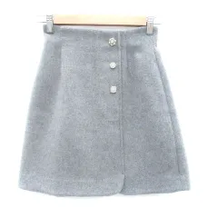 プロポーション ボディドレッシング PROPORTION BODY DRESSING 台形スカート ミニ丈 フェイクパール ビーズ ラインストーン 1 S グレー /HO8