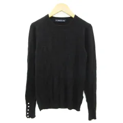 ザラ ZARA ニット カットソー 長袖 パールビーズ S ブラック 黒 /YM32