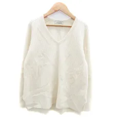 ユナイテッドアローズ UNITED ARROWS ニット セーター Vネック 長袖 無地 ウール ベージュ /HO47