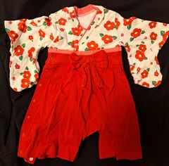 60～70サイズ　袴風　花柄ロンパース　ベビー　お祝い　七五三　お正月　ひな祭り　女の子　一才　お誕生日　初節句　お食い初め　赤ちゃん　袴　着物　お宮参り　100日祝い