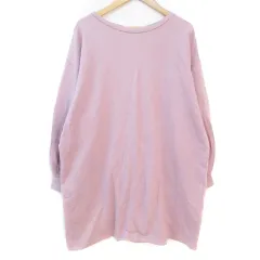 マジェスティックレゴン MAJESTIC LEGON amelier ワンピース ミニ丈 長袖 ボートネック レースアップ リボン 無地 F ピンク /FF19