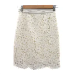 リランドチュール Rirandture タイトスカート ひざ丈 レース 0 オフホワイト /YK43