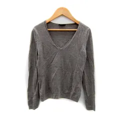 セオリー Theory ニット カットソー 長袖 Vネック 無地 S グレー /SY31