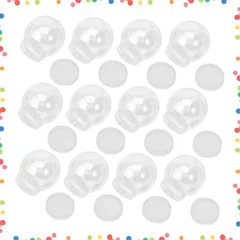 【特価商品】子供向けdiyスノーグローブ作成用 8.7×8×8Cm ねじ込み式キャップ付き ミニクラフト容器 キャンディボトル型 クリアプラスチック製 12個セット キット スノードーム NUOLUX