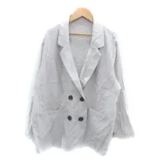 クラシカルエルフ CLASSICAL ELF テーラードジャケット ダブルボタン ミドル丈 M グレー /HO34