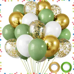 【在庫セール】パーティー用 バースデー 飾り付け 誕生日 バルーン デコレーション 風船 30個セット(グリーン＆ホワイト) fogman