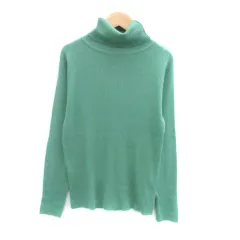 ズーティー ZOOTIE DES SUCETTES ニット カットソー リブ タートルネック 長袖 L 緑 グリーン /HO25