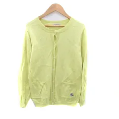 サマンサモスモス SM2 ニットカーディガン ラウンドネック ミドル丈 刺繍 F 黄色 イエロー /HO42