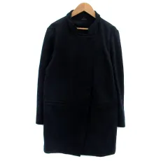 メトリーゼ MAITRESSE スタンドカラーコート ロング丈 9号 M 紺 ネイビー /HO36